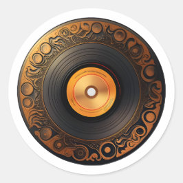 Pegatina Redonda Vinil Vinyl Music Fan de Guay