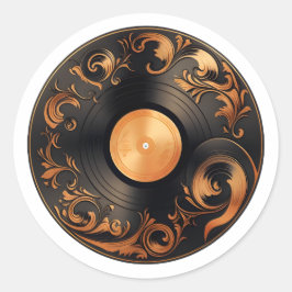 Pegatina Redonda Vinil Vinyl Music Fan de Guay