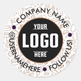 Pegatina Redonda Vinilo redondo personalizado de 3x3" impermeable p