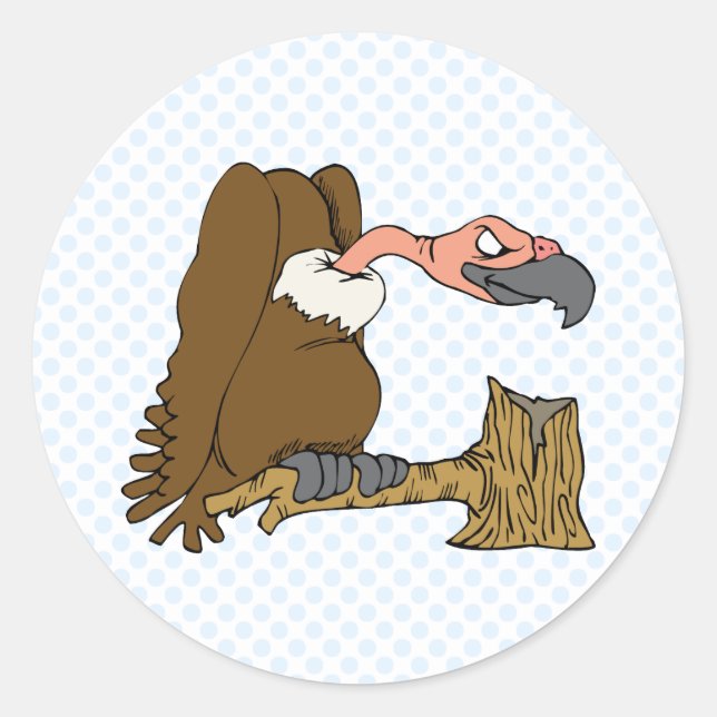 Pegatina Redonda Vinnie Vulture (Anverso)