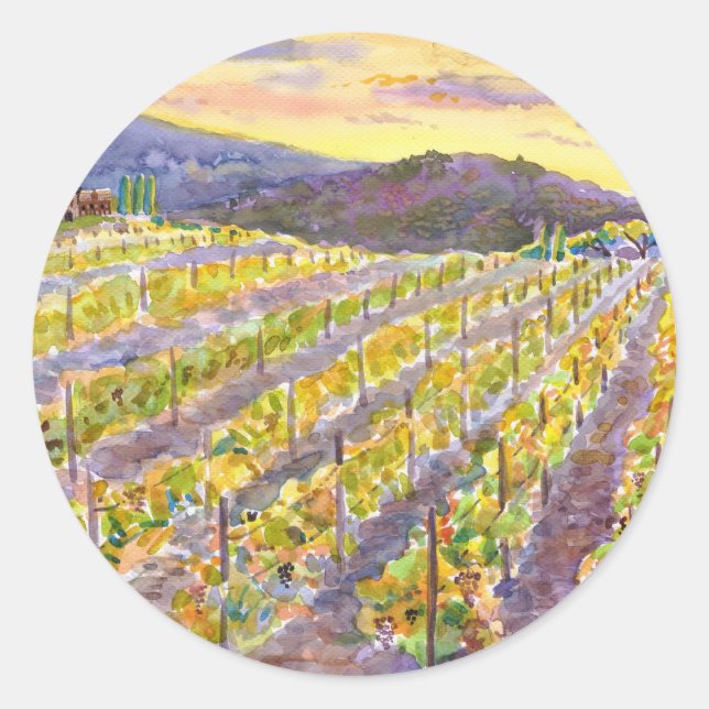 Pegatina Redonda Vino (Anverso)