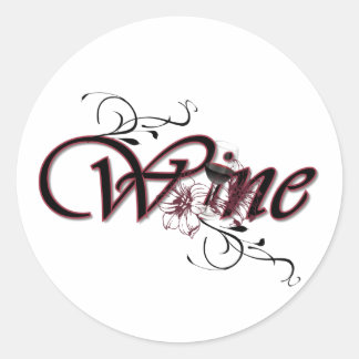 Pegatina Redonda Vino