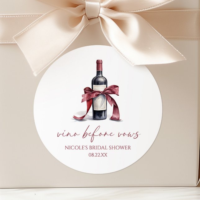Pegatina Redonda Vino Antes de los Votos Botella de Vino Tinto Arco (Subido por el creador)