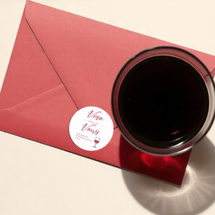 Pegatina Redonda Vino Antes de los Votos Despedida de Soltera