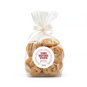 Pegatina Redonda Vino Antes de Votos Burgundy Despedida de Soltera