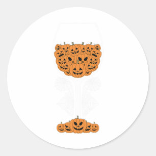 Pegatina Redonda Vino de calabaza Gl Spider Costume web Fácil Hallo