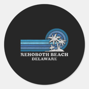 Pegatina Redonda Vino de vacaciones de verano familiar Rehoboth Bea