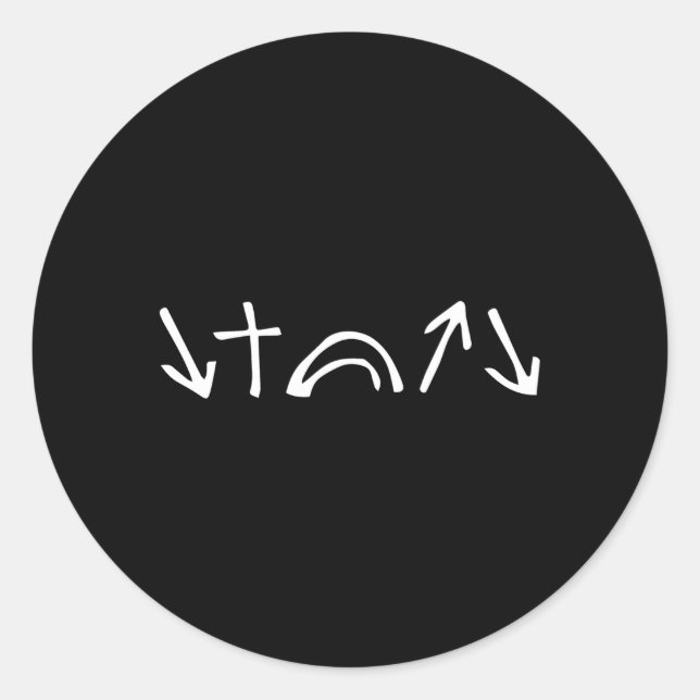 Pegatina Redonda Vino Que Murió, Rosa, Ascendió Que Venía. (Anverso)