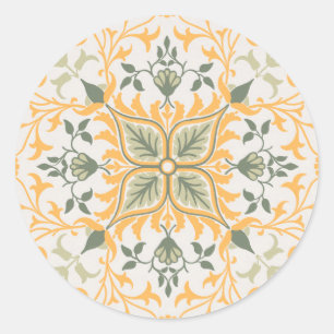 Pegatina Redonda Vinos florales venosos decorativos
