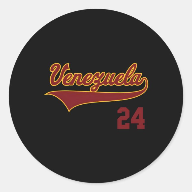 Pegatina Redonda Vinotinto Beisbol de Venezuela (Anverso)