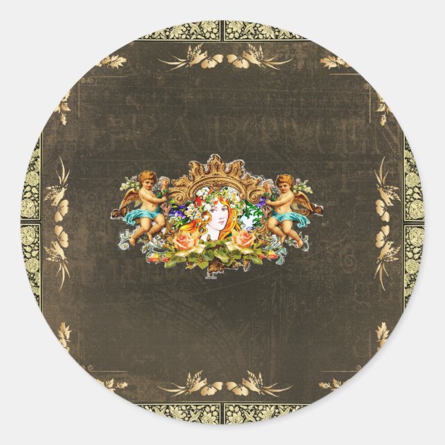 Pegatina Redonda Vintage 114 (Anverso)