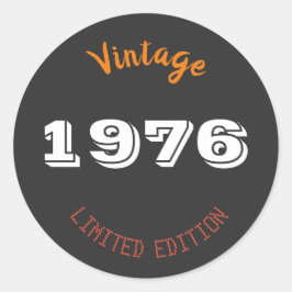 Pegatina Redonda Vintage 1976 50th Birthday  - Classic 50 Year Old 