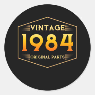 Pegatina Redonda Vintage 1984