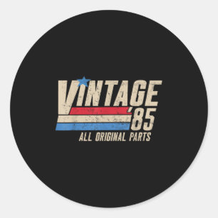 Pegatina Redonda Vintage 85 Retro 40 Cumpleaños 1985 Papá 40 Para L