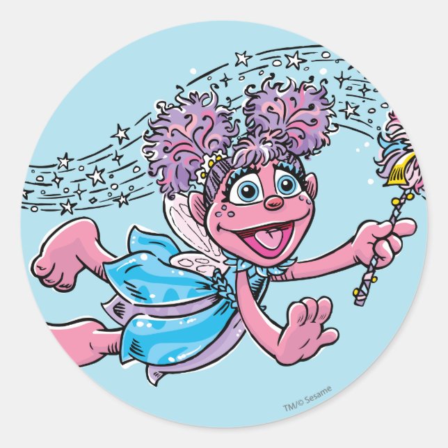 Pegatina Redonda Vintage Abby (Anverso)