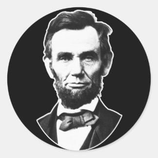 Pegatina Redonda Vintage Abe Lincoln