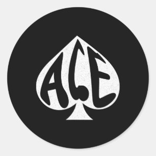 Pegatina Redonda Vintage Ace Of Spades Texas Sostengo Tarjeta De Ju
