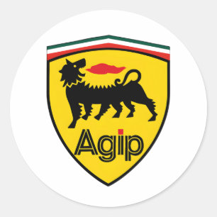 Pegatina Redonda Vintage Agip Logo Coffee Mug with Six-Legged Dog