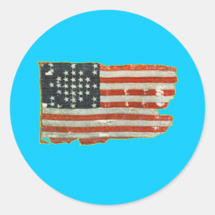 Pegatina Redonda Vintage American Flag Products