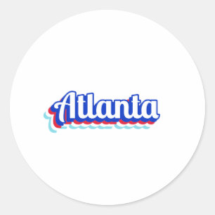 Pegatina Redonda Vintage Atlanta