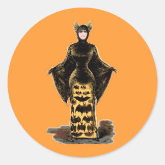 Pegatina Redonda Vintage Bat Costume