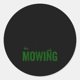 Pegatina Redonda Vintage be mowing riding lawn mower dad papa men