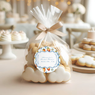 Pegatina Redonda Vintage Berry Garden Bridal Shower