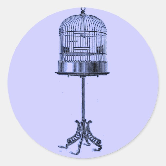 Pegatina Redonda Vintage Bird (Anverso)