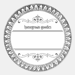 Pegatina Redonda Vintage Blank Canning Jar Labels