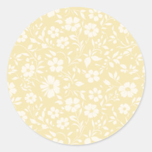Pegatina Redonda Vintage Bloom Neutral - Crema de mantequilla