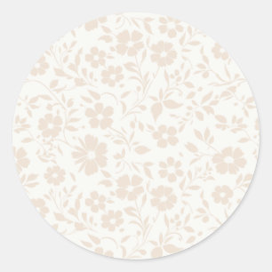 Pegatina Redonda Vintage Bloom Soft Linen - Neutral