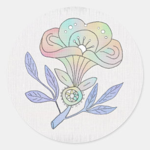 Pegatina Redonda Vintage Blüte Poster Runder Aufkleber