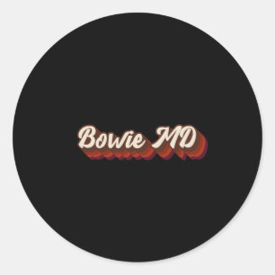 Pegatina Redonda Vintage Bowie Maryland