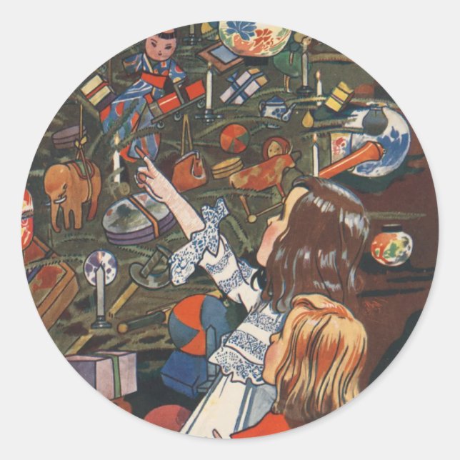 Pegatina Redonda Vintage Charles Robinson Christmas Sticker (Anverso)