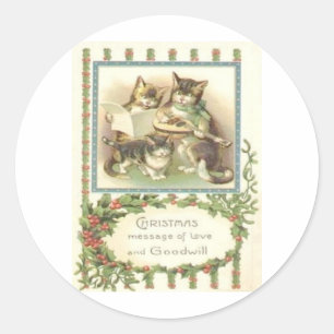 Pegatina Redonda Vintage Christmas