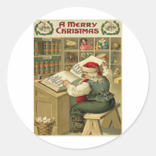 Pegatina Redonda Vintage Christmas