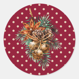 Pegatina Redonda Vintage Christmas Bells