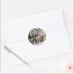 Pegatina Redonda Vintage Christmas, Sleigh Bells Return Address<br><div class="desc">Un hermoso Pegatina de Escena Vintage de Navidad con información de dirección de retorno. Para el personalizar con su nombre y dirección,  simplemente inserte su texto en nuestra plantilla sencilla.</div>