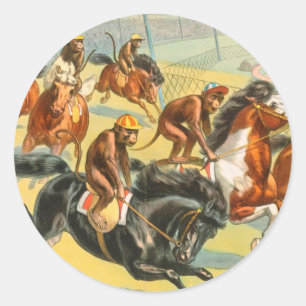 Pegatina Redonda Vintage: Circo Barnum & Bailey -