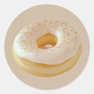 Pegatina Redonda Vintage Classic Iced Donut