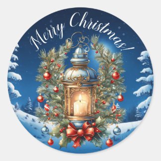 Pegatina Redonda Vintage Classic Navidades I
