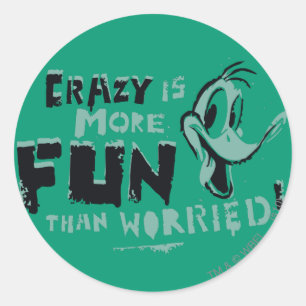 Pegatina Redonda Vintage Crazy DAFFY DUCK™