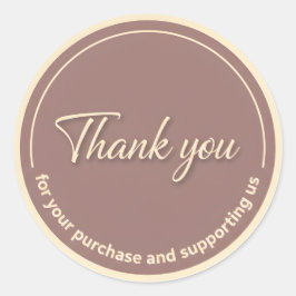 Pegatina Redonda Vintage Cursive Thank You Business Sticker