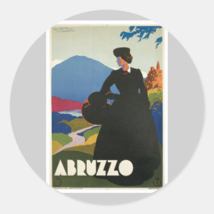 Pegatina Redonda Vintage de Abruzos Italia