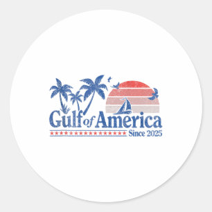 Pegatina Redonda Vintage de Gulf Of Usa America de 1970 (en reverso
