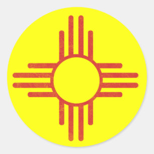 Pegatina Redonda Vintage de Zia