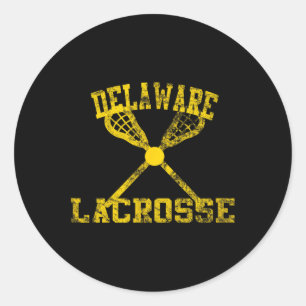 Pegatina Redonda Vintage Delaware Lacrosse