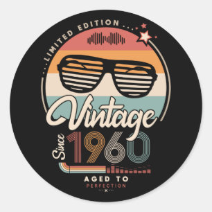 Pegatina Redonda Vintage desde 1960