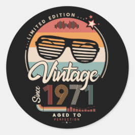 Pegatina Redonda Vintage desde 1971