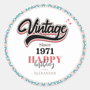 Pegatina Redonda Vintage desde 1971